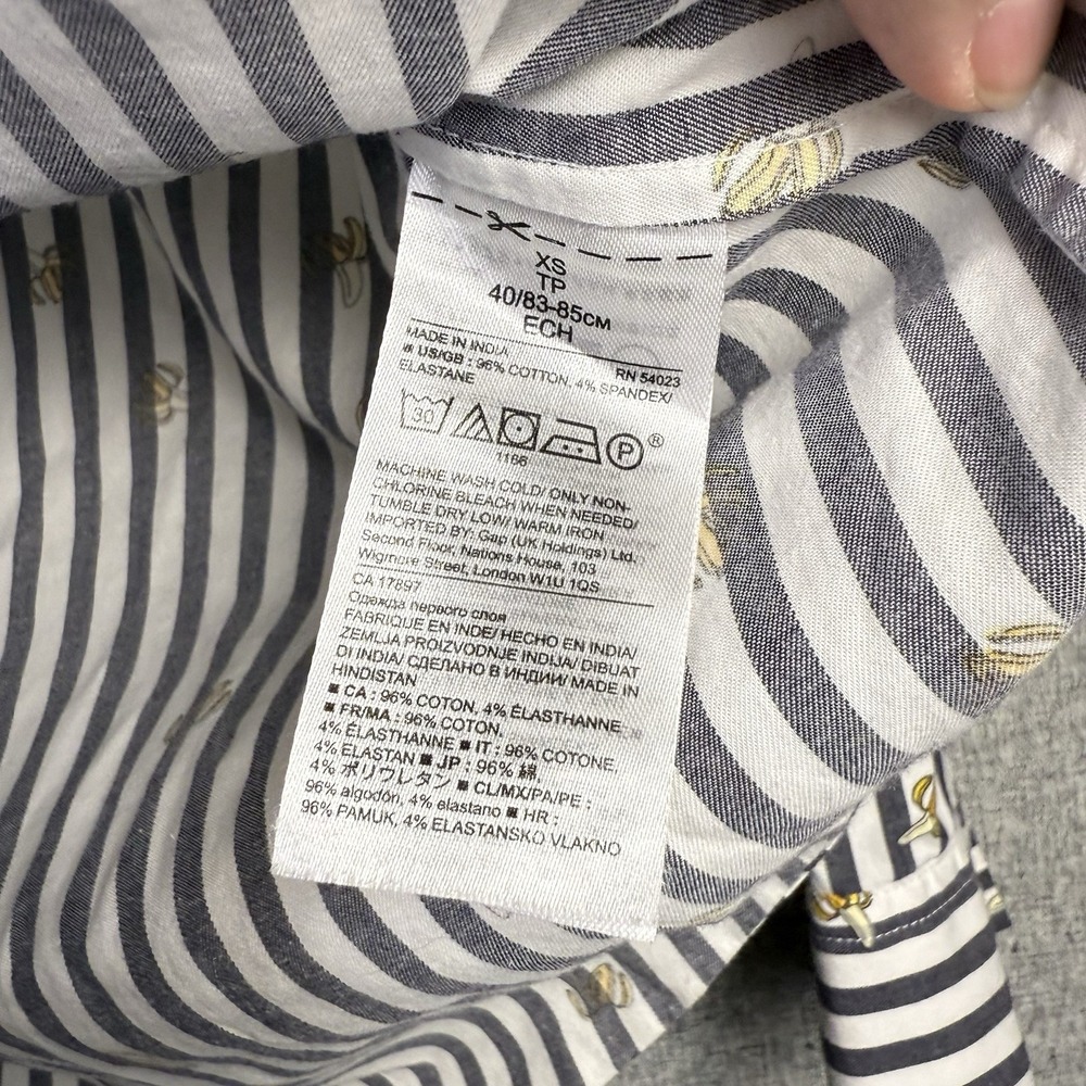 Banana Republic Dillon Button Down Shirt Striped Black And White Bananas XS - Picture 5 of 6